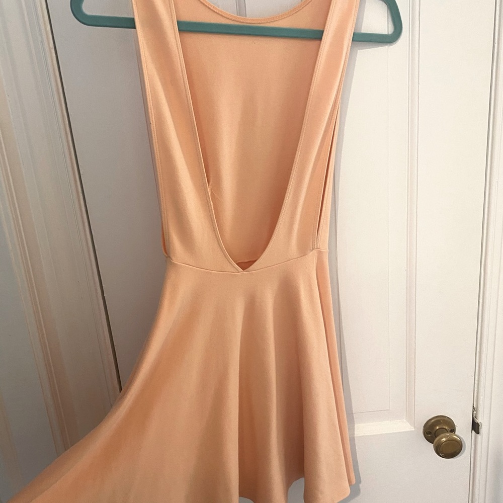 American Apparel Backless Skater Dress in Peach